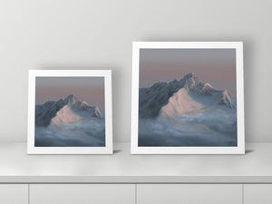Incandescent by Mel P, 12x12 and 16x16 prints side by side
