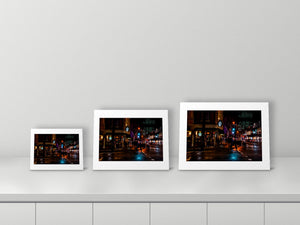 Robson & Thurlow by Gord McCaw, 11x14, 16x20 and 18x24 prints side by side