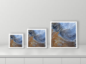 Ebb and Flow by Valerie Ruth, 12x12, 16x16 and 22x22 prints side by side