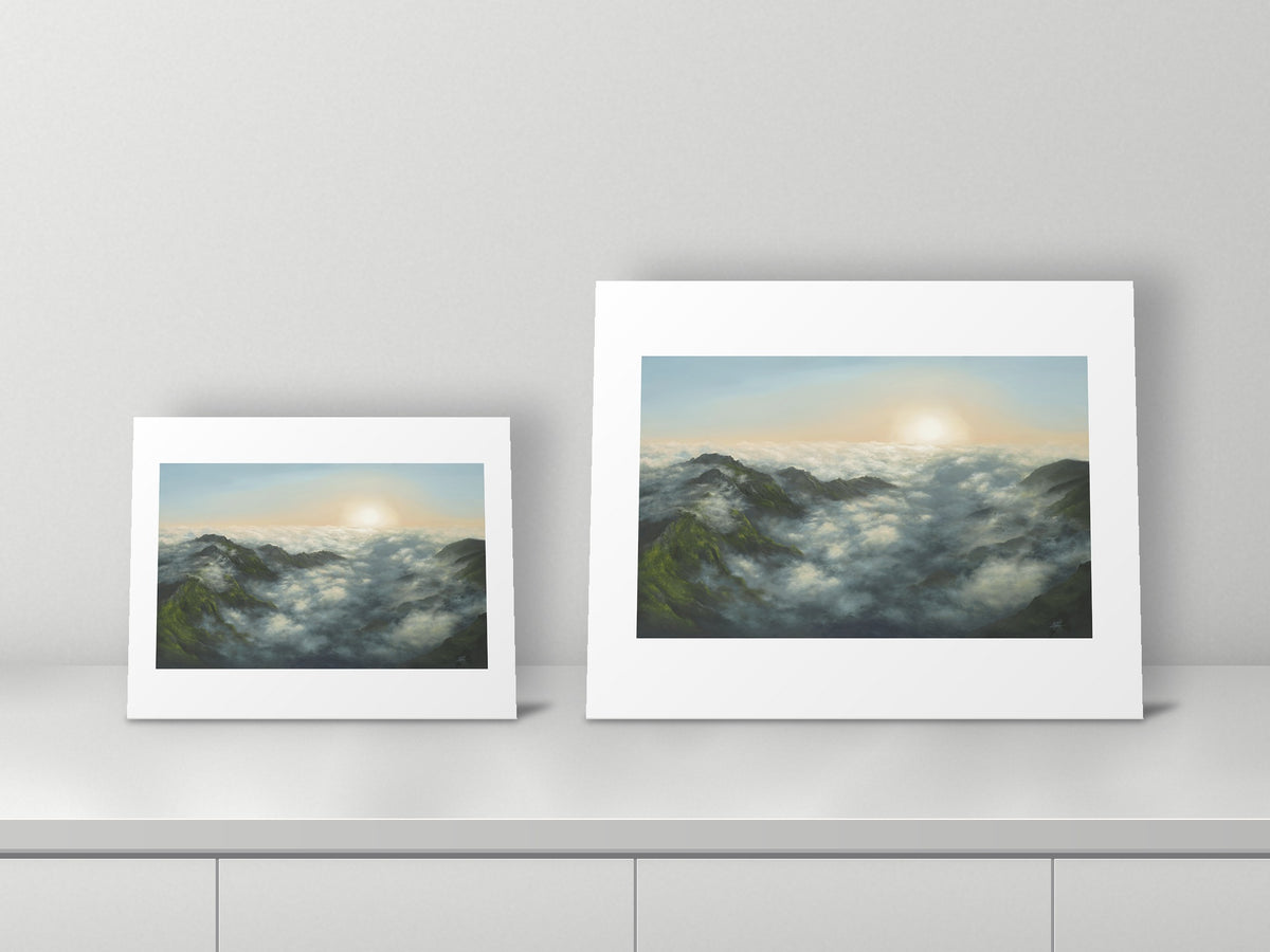 Find Me With the Dawn by Mel P, 11x14 and 16x20 prints side by side