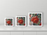 Flowers 2 by Angela Muellers, 10x10, 12x12 and 16x16 prints side by side