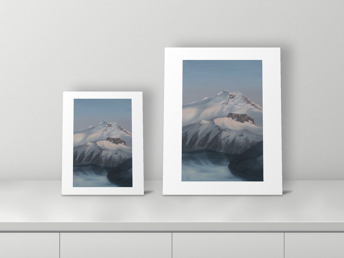 Garibaldi & the Tuya by Mel P, 11x14 and 16x20 prints side by side