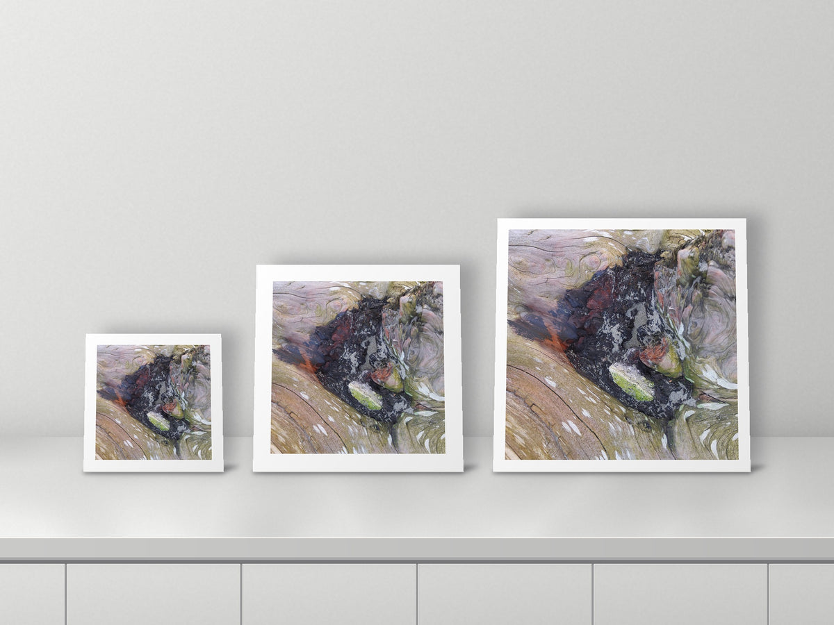 Ocean’s Palette by Valerie Ruth, 12x12, 18x18 and 22x22 prints side by side