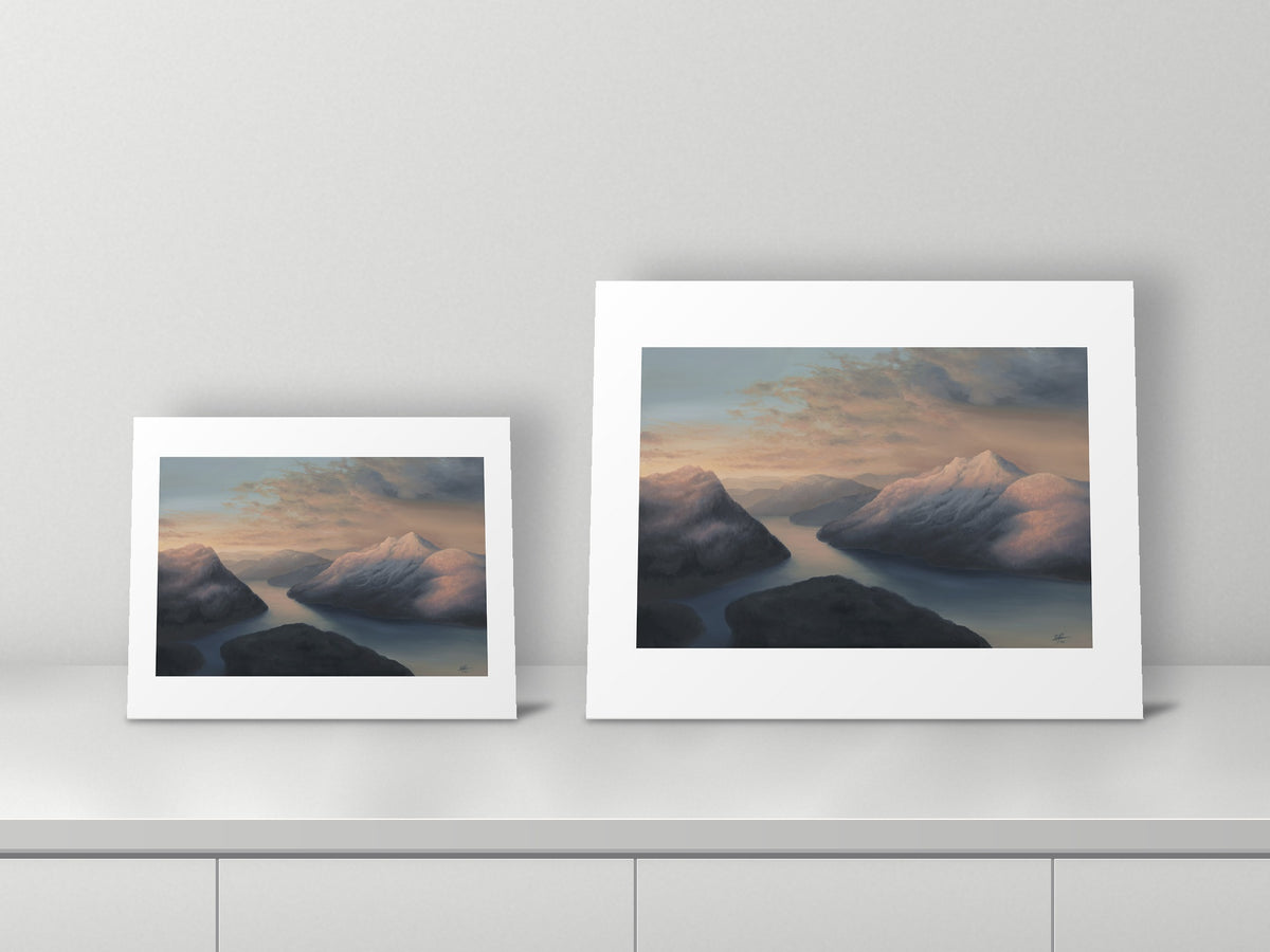 Reminiscing Tomorrow by Mel P, 11x14 and 16x20 prints side by side
