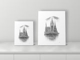 Sagrada Familia by Mel P, 11x14 and 16x20 prints side by side