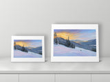 Whistler Snow by Angela Muellers, 11x14 and 16x20 prints side by side